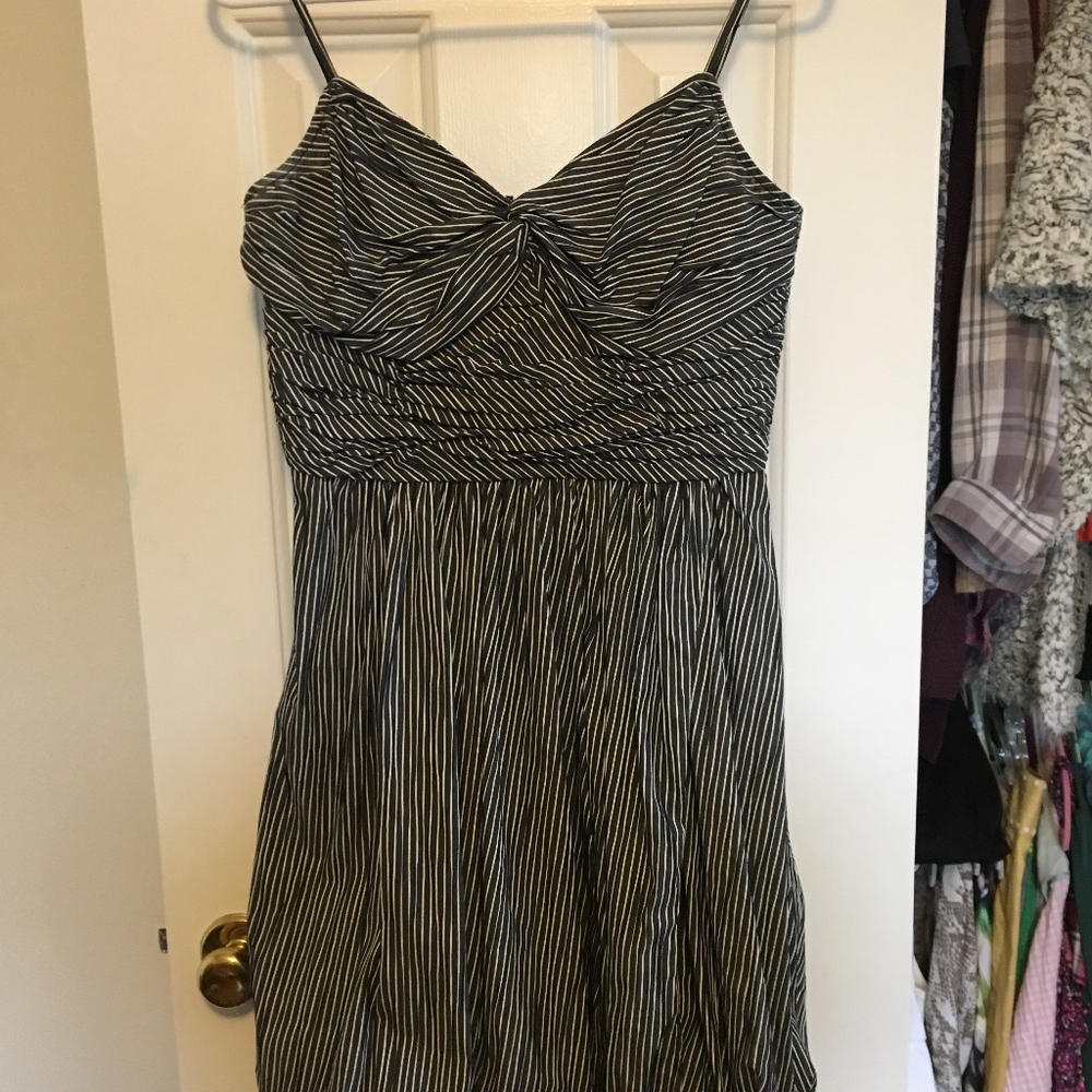 Navy and White Bubble Dress